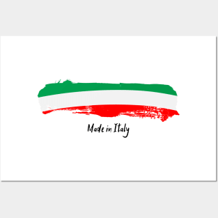 Made in Italy with italian flag Posters and Art